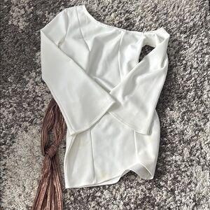 ASOS Elegant White One-Shoulder Top with Tassel Detail